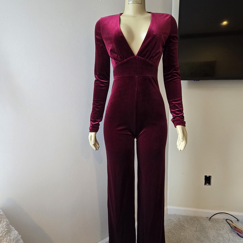 Chic Velvet Plum Jumpsuit